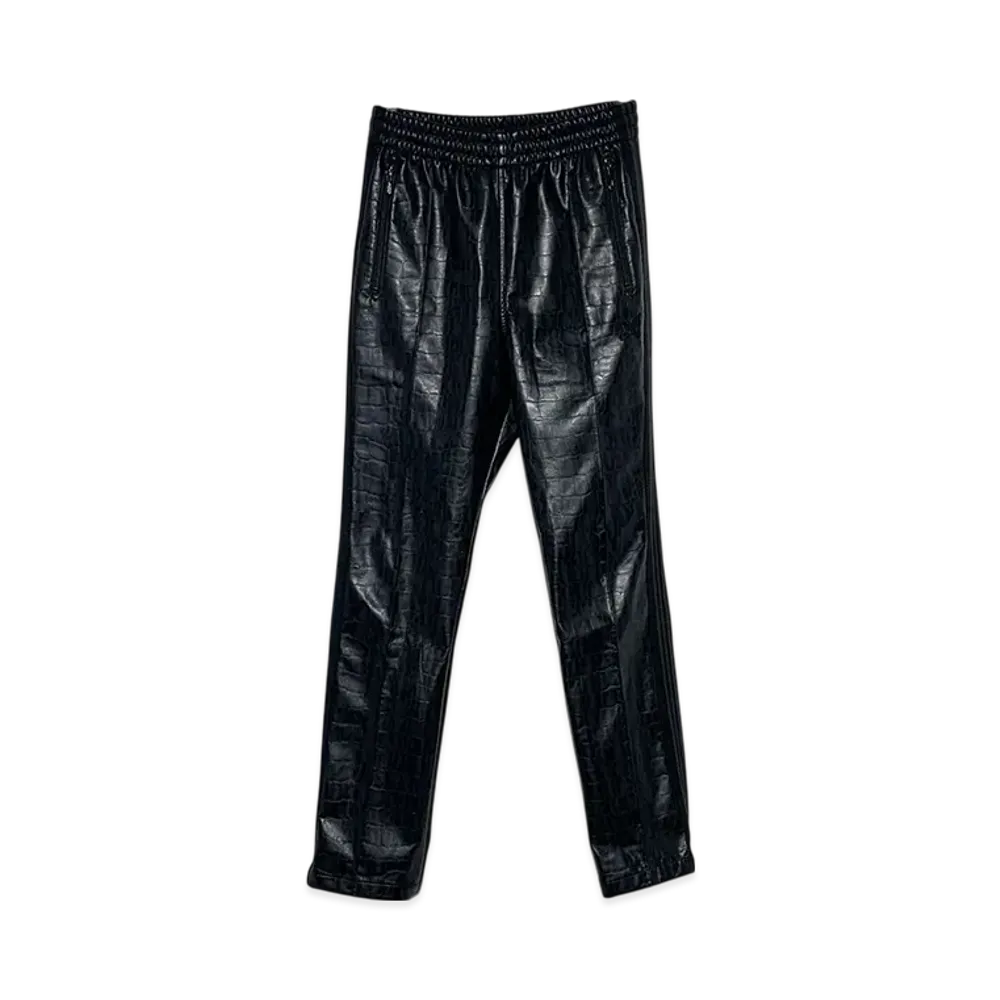 Needles 20AW Narrow Track Pant Faux Lthr "Black"