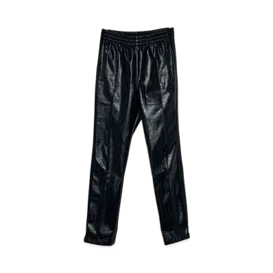 Needles 20AW Narrow Track Pant Faux Lthr "Black"