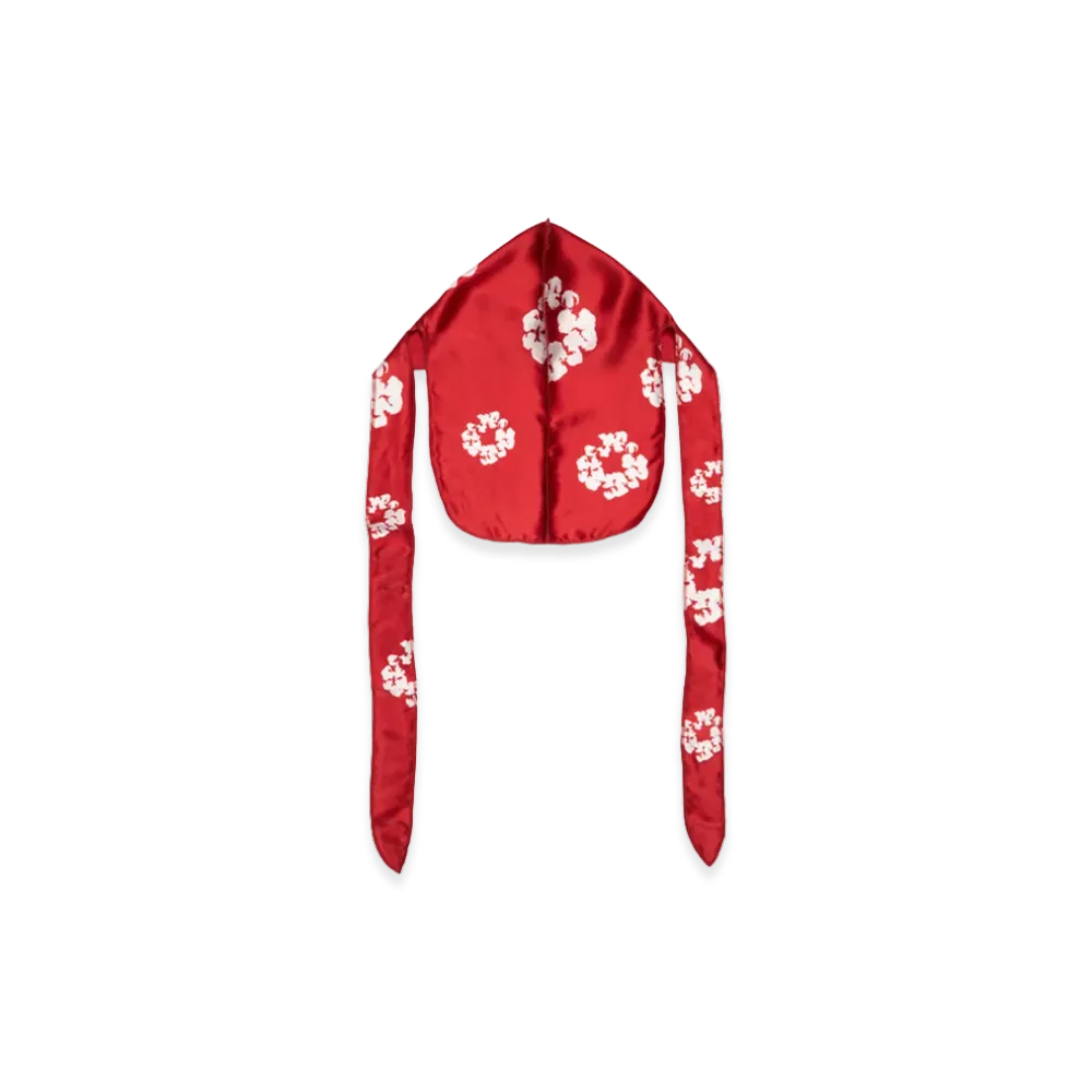 DENIM TEARS Cotton Wreath Durag "Red"