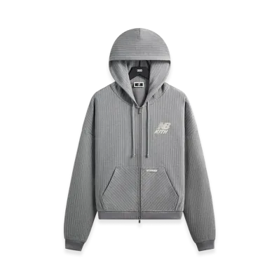 Kith x New Balance Pinstripe Braxton Zip Hoodie "Smoke"