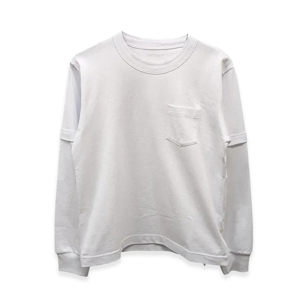 sacai Women's Back Print Long Sleeve T-Shirt "White"