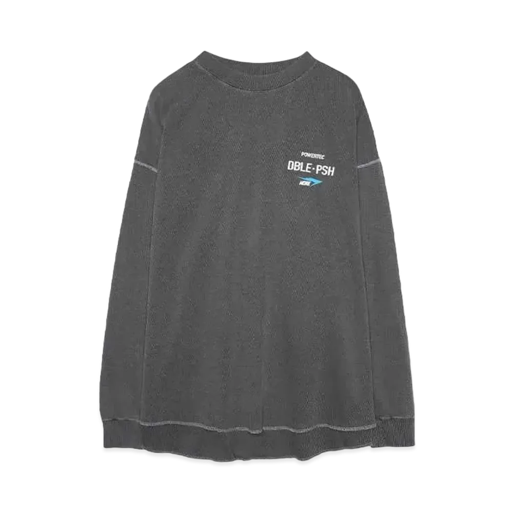 TAIN DOUBLE PUSH PIGMENT DYED FOOTBALL LONG SLEEVE T-SHIRTS "BLACK"