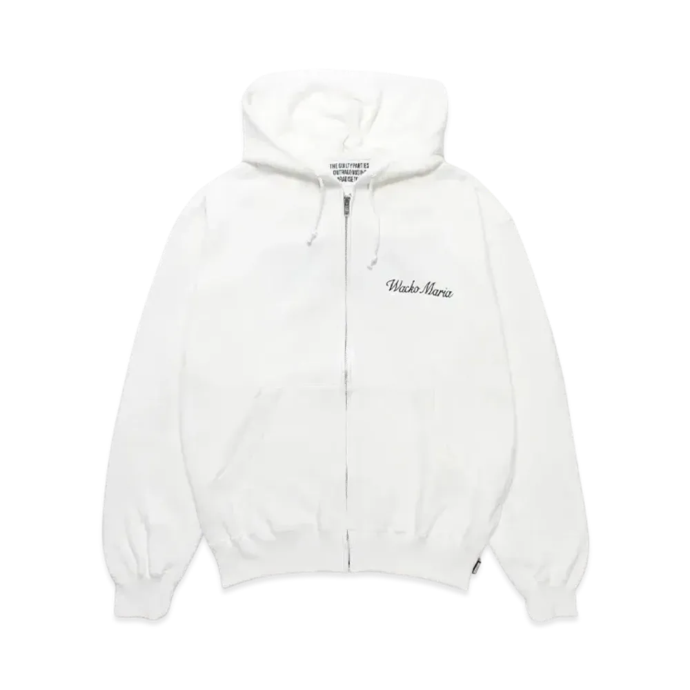 WACKO MARIA Middle Weight Zip Hooded Sweat Shirt "White"