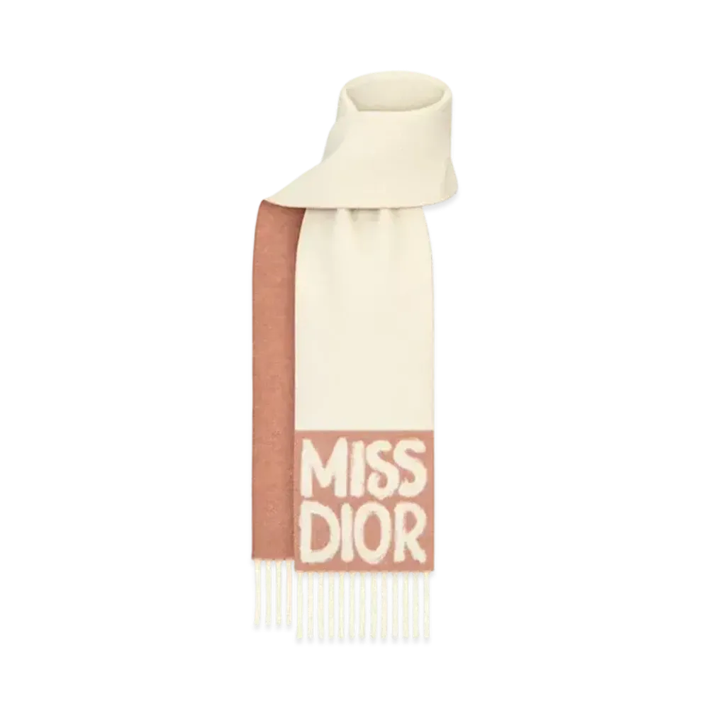 Dior Miss Dior Graffiti Scarf Cashmere "Ivory/Pink"
