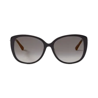 Jimmy Choo Aly Glitter Cat Eye Sunglasses With Swarovski Crystals "Black/Gold"