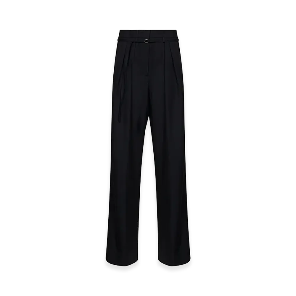 DRIES VAN NOTEN Women's Wool Peacha Belted Trousers "Black"