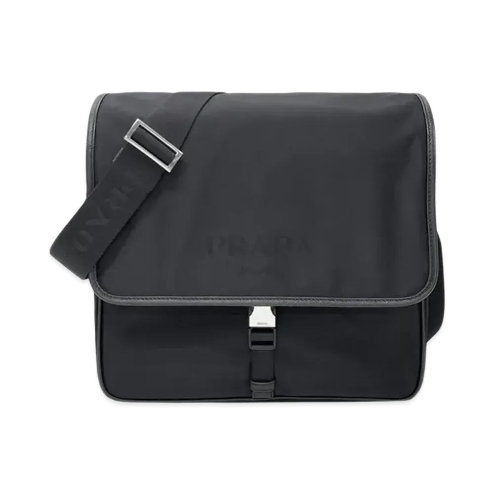 PRADA Nylon Tessuto Messenger Bag "Black"