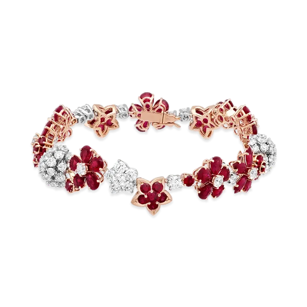 Van Cleef & Arpels Folie des Pres bracelet "18K Rose gold/Diamond/Ruby"