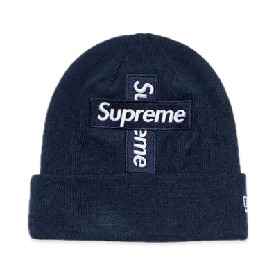 Supreme New Era Cross Box Logo Beanie "Navy"