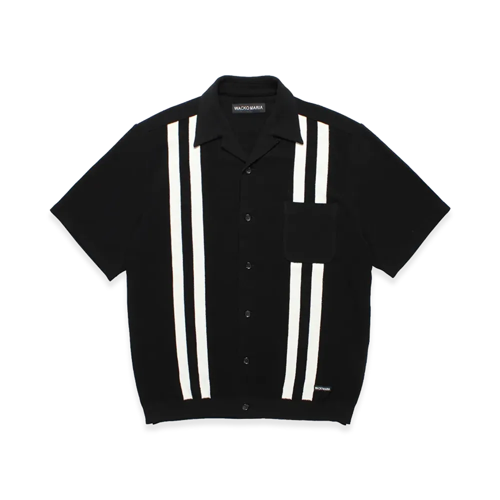 WACKO MARIA Knit Open Collar Shirt "Black"