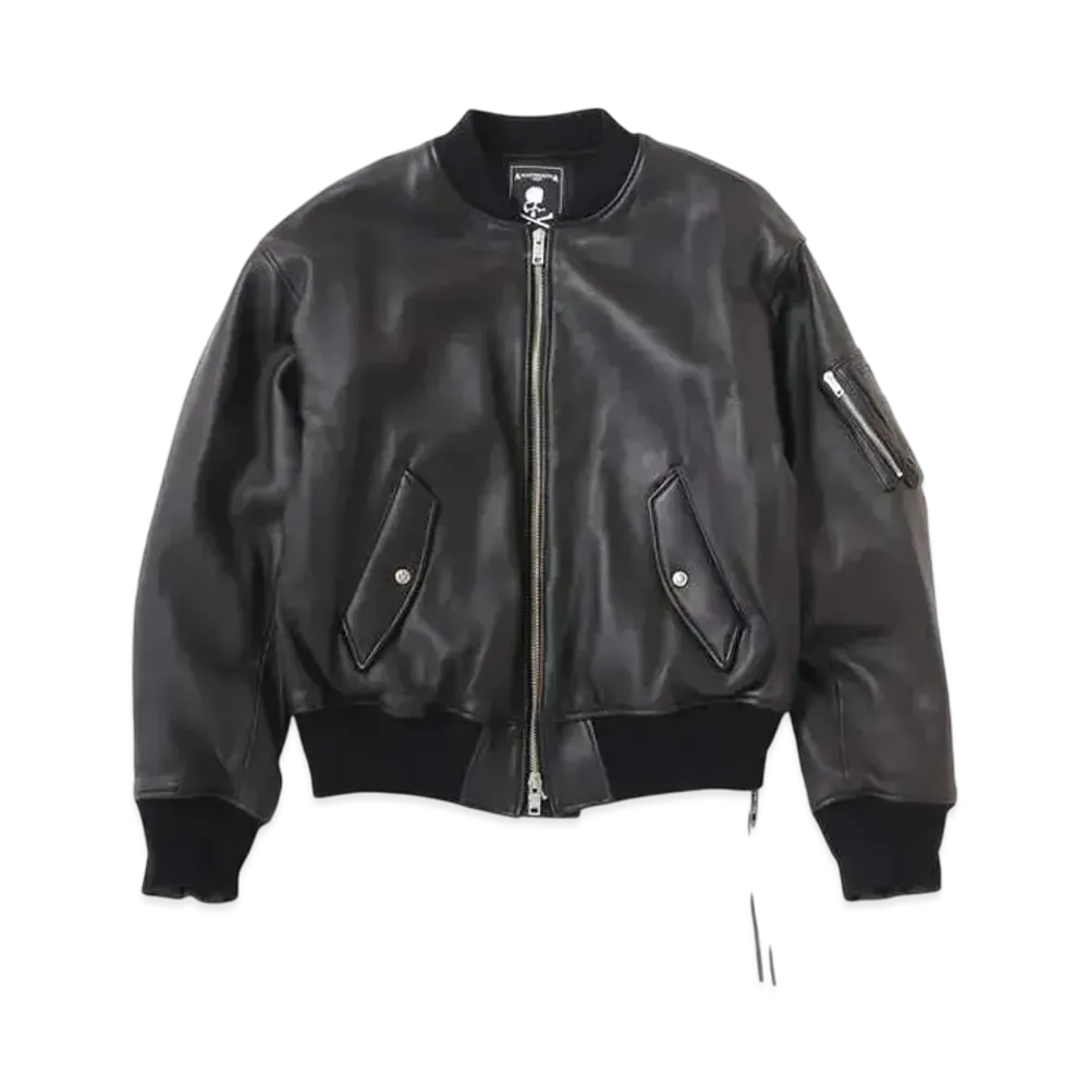 mastermind WORLD Lambskin Bomber Jacket "Black"