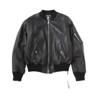 mastermind WORLD Lambskin Bomber Jacket "Black"