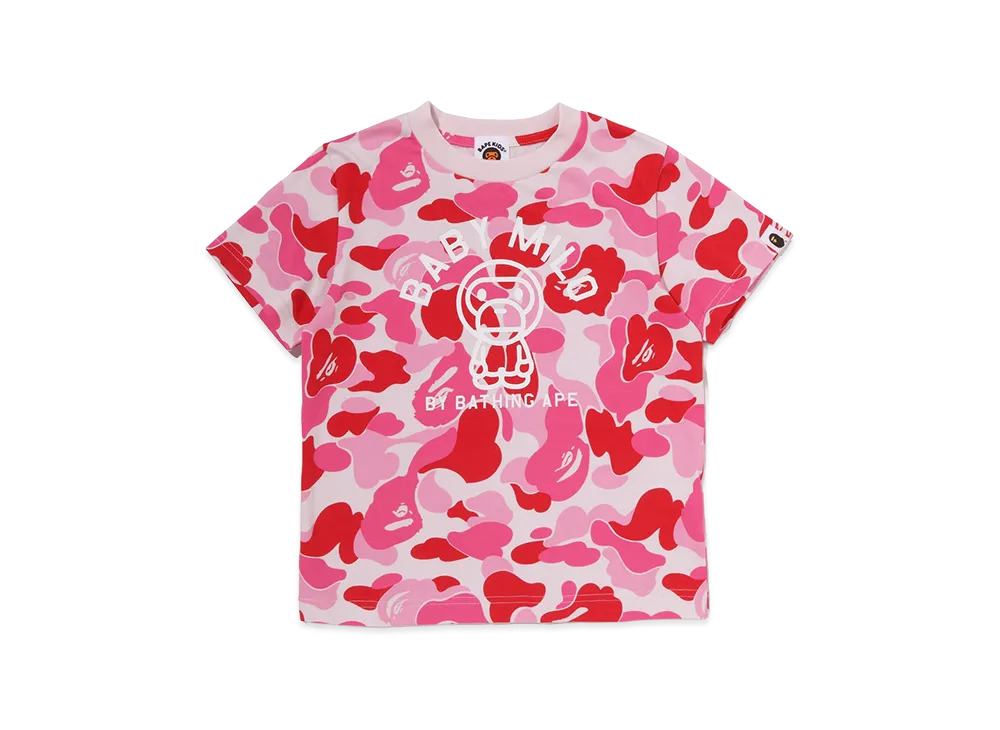 A BATHING APE Kids ABC Camo Baby Milo College Tee "Pink"