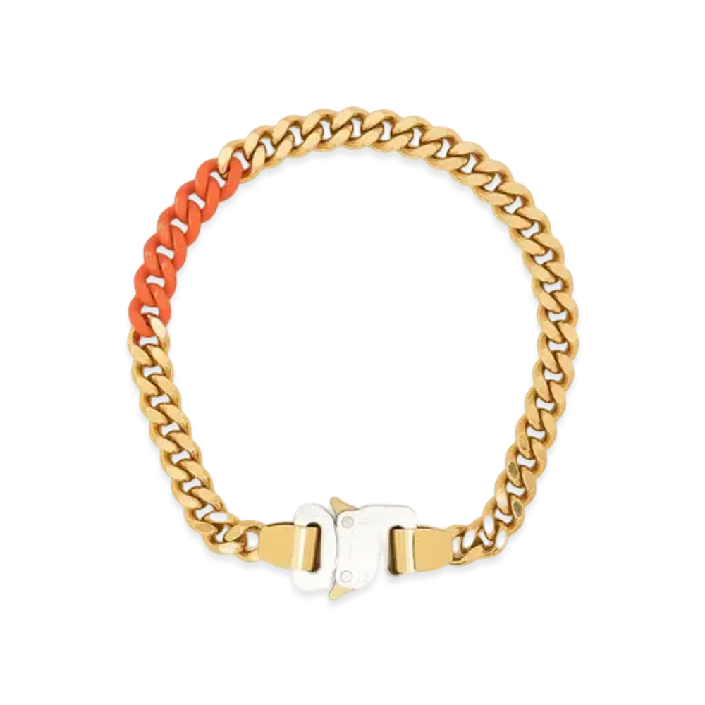 1017 ALYX 9SM Curb Chain Buckle Necklace "Gold/Orange"