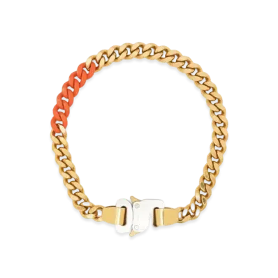 1017 ALYX 9SM Curb Chain Buckle Necklace "Gold/Orange"