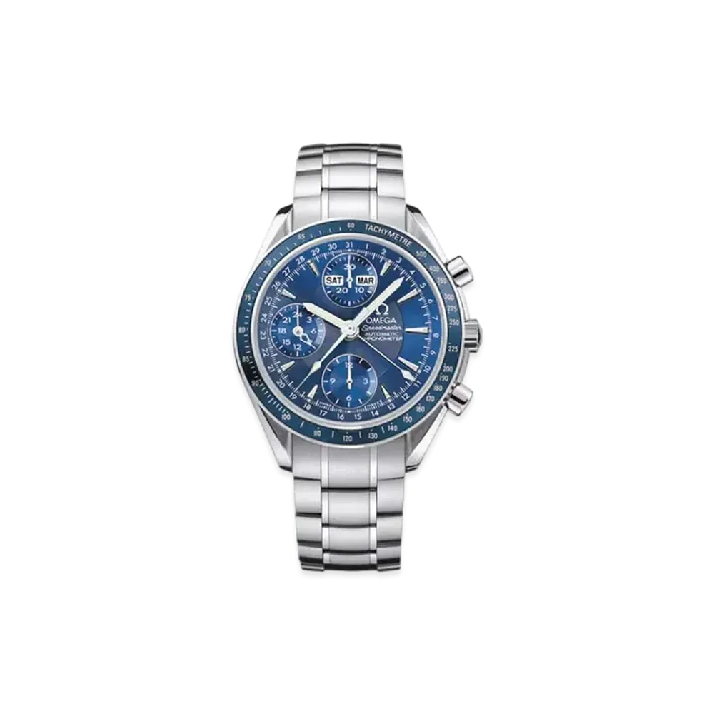 OMEGA Speedmaster Date Day-Date Triple Calendar Chronograph 40MM "Stainless Steel/Silver/Blue" 3222.80.00