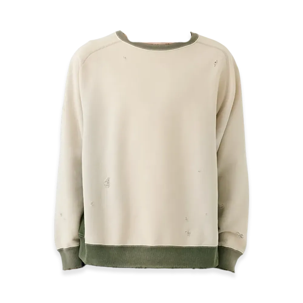 NEEDLES x Studious 2-Tone Crew Neck Sweat Shirt - Cotton French Terry "Beige"
