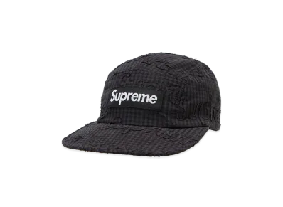 Supreme Monogram Gingham Camp Cap "Black"