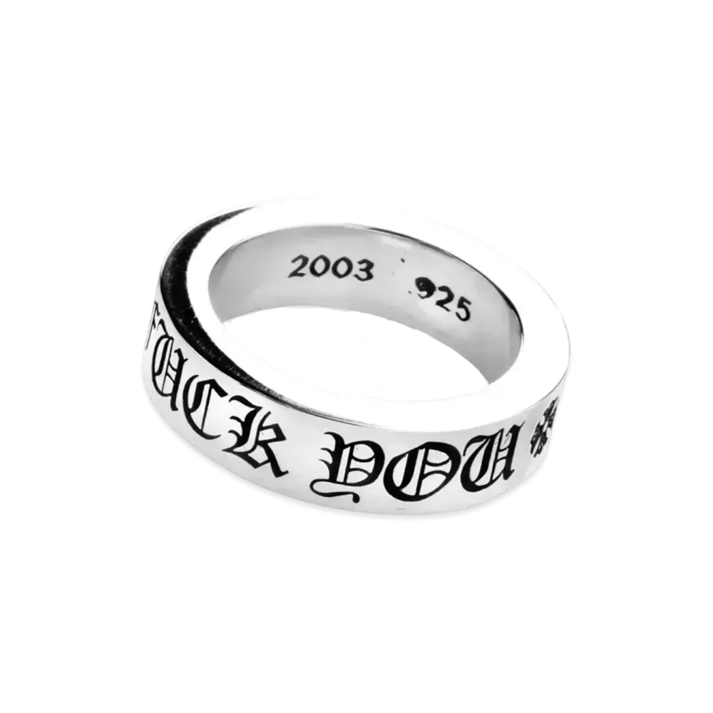 Chrome Hearts 6mm Sapcer Ring Fuck You "Silver"