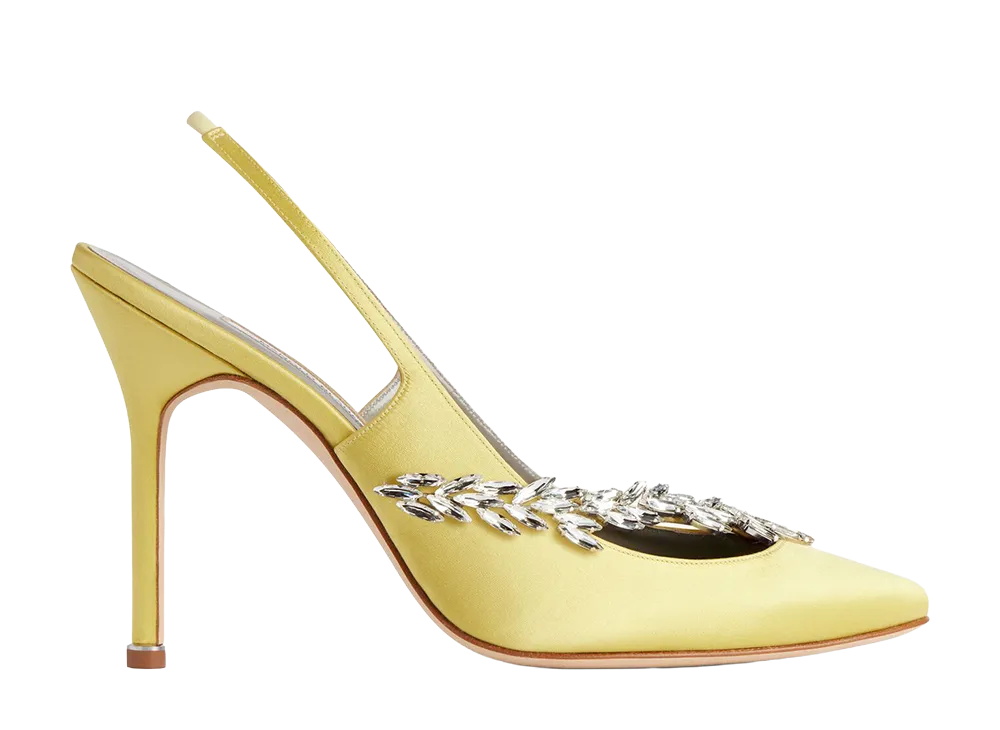 Manolo Blahnik × BALENCIAGA Women's 105mm Slingbacks "Lime"