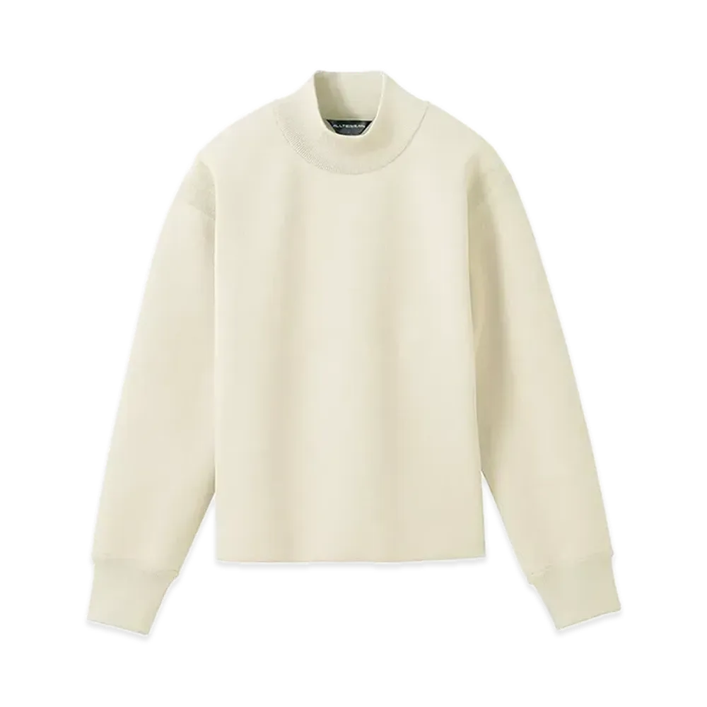 DESCENTE ALLTERRAIN Fusion Knit Crew Neck Sweatshirt "Ecru White"