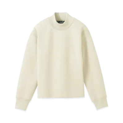 DESCENTE ALLTERRAIN Fusion Knit Crew Neck Sweatshirt "Ecru White"