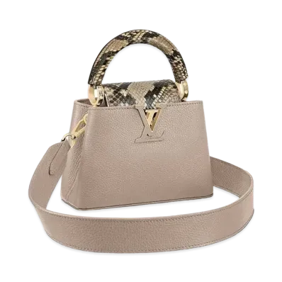 Louis Vuitton Capucines Mini Taurillon Leather "Galet"
