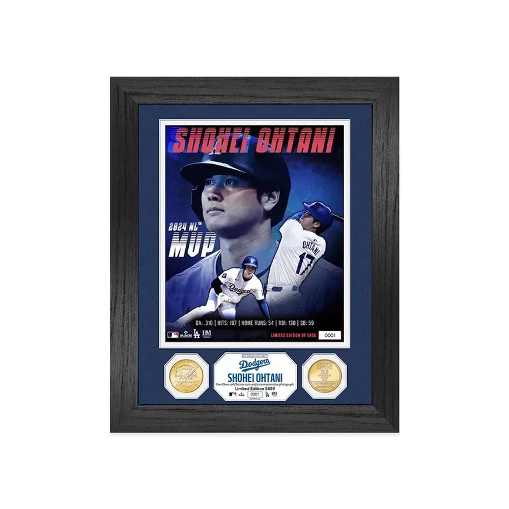 MLB The Highland Mint Dodgers Shohei Ohtani 2024 NL MVP Award Commemoration Double Coin Photo Mint