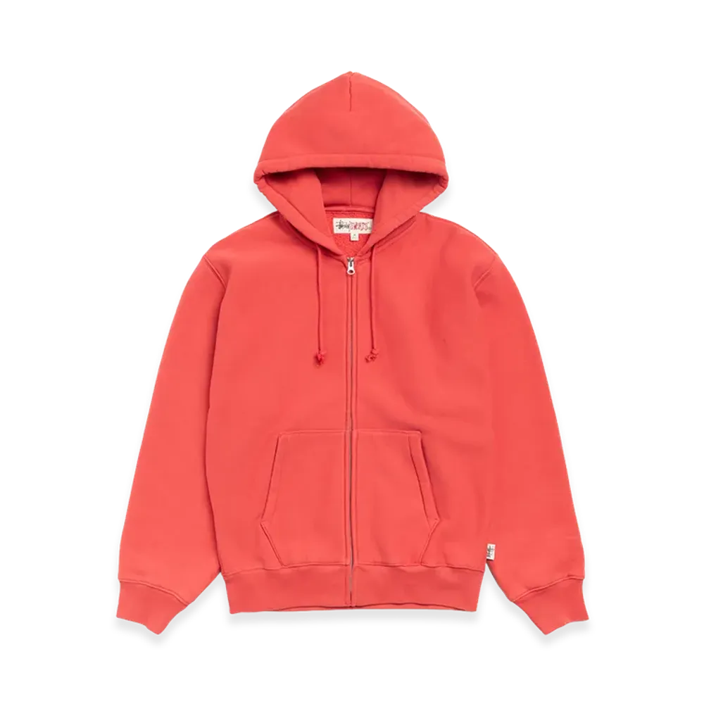 Stussy Fleece Zip Hoodie "Red"