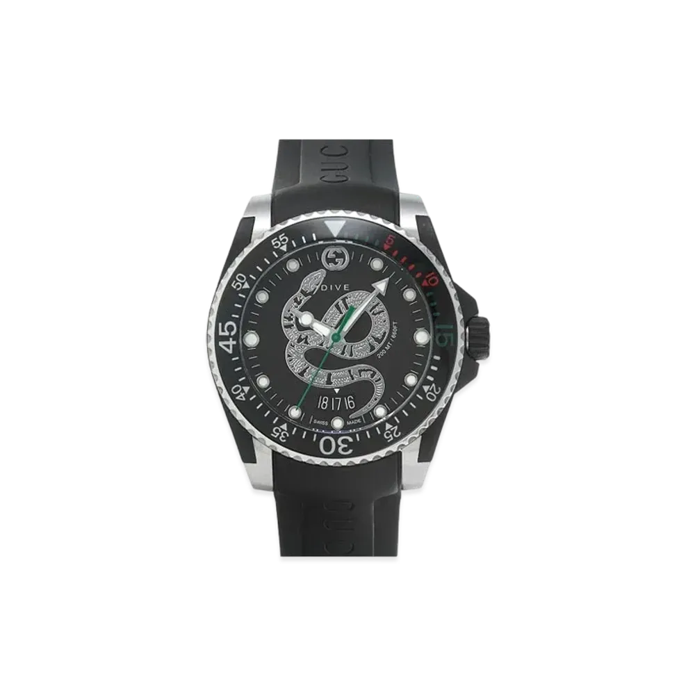 GUCCI Dive Snake "Black/Stainless Steel"