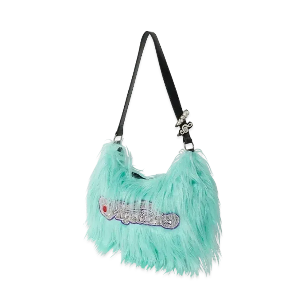 HYSTERIC GLAMOUR Wrapped Heart Logo Embroidery Fur Bag "Blue"