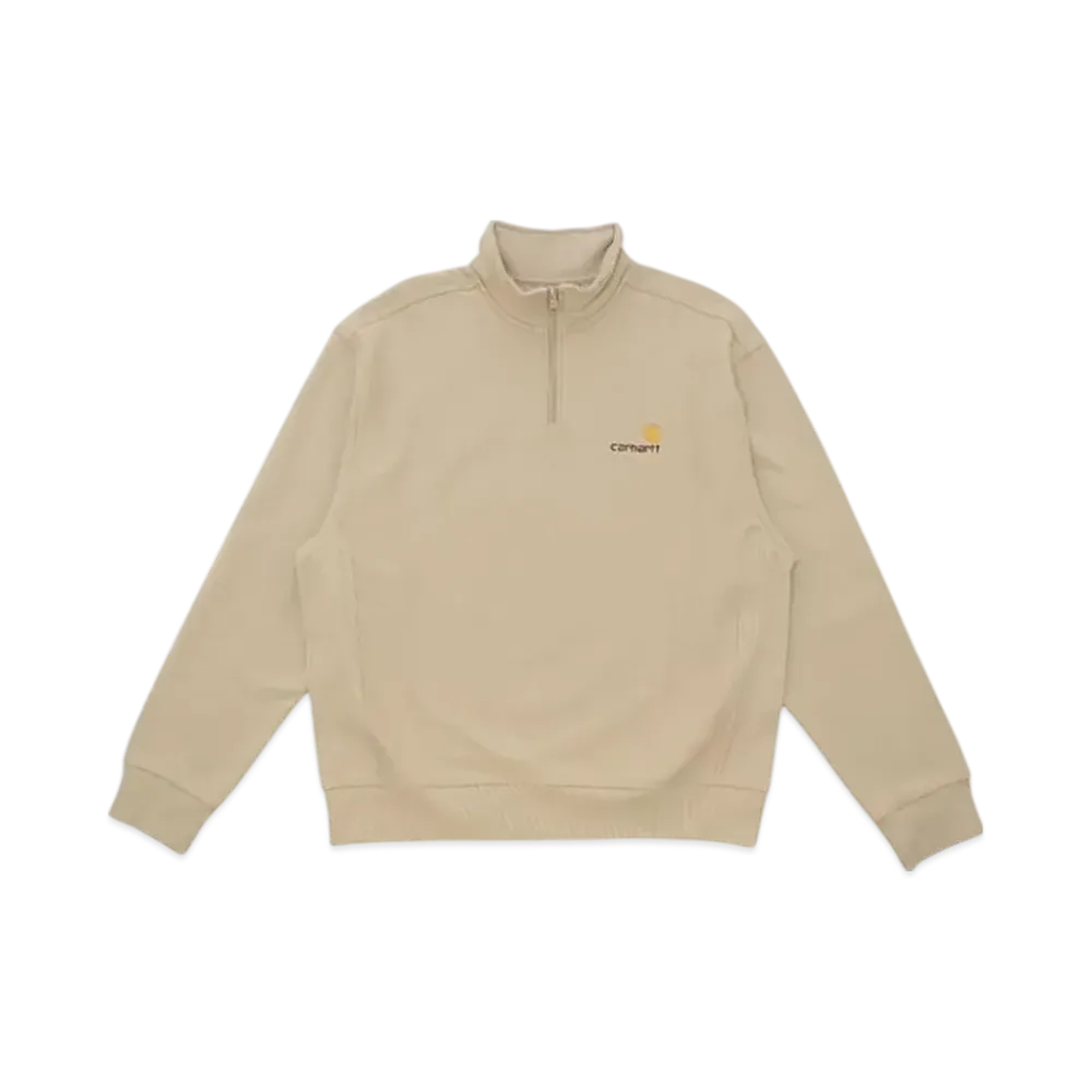 Carhartt WIP Half Zip American Script Sweat "Fleur De Sel"