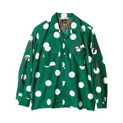 NEEDLES x Sasquatchfabrix. Classic Shirt Eastend Dragon Dot "Green"
