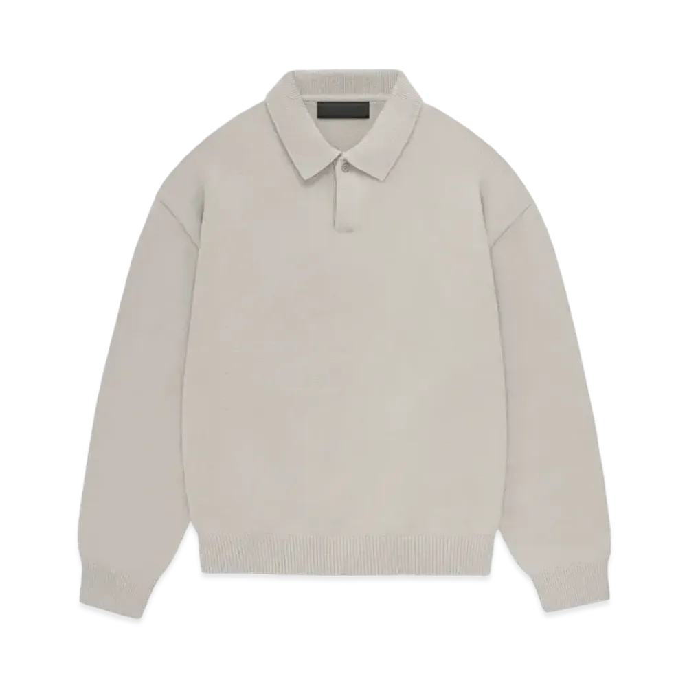 FEAR OF GOD ESSENTIALS Knit Polo "Silver Cloud"
