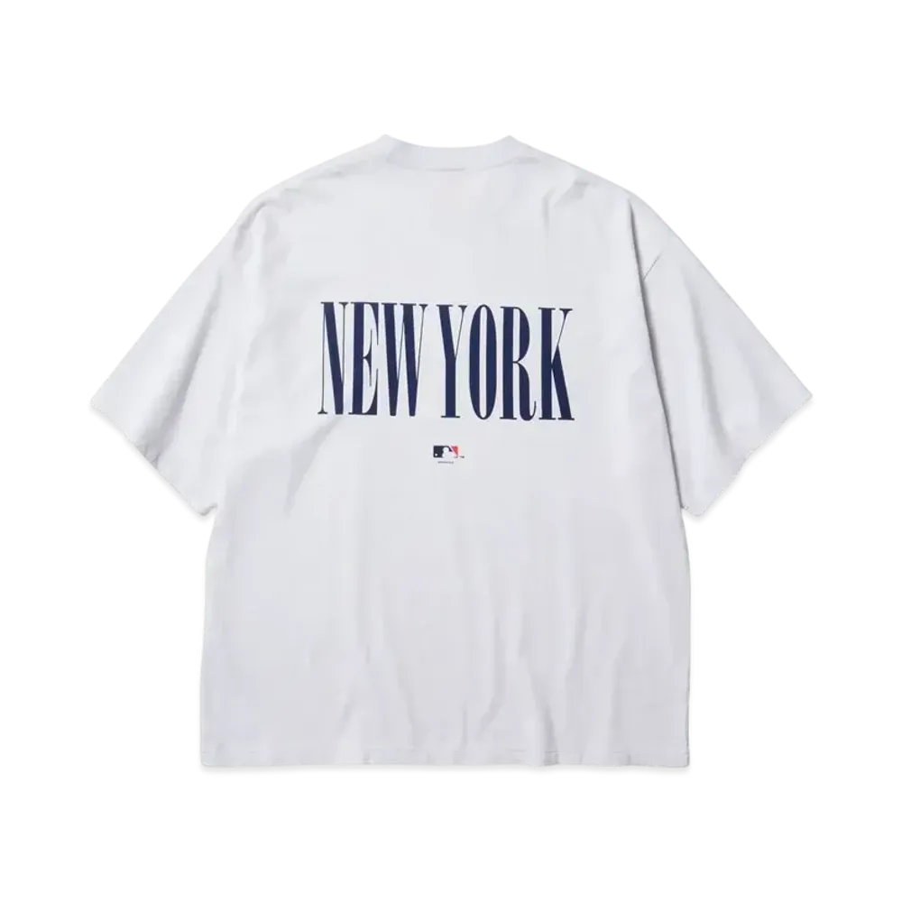 NEW ERA Short Sleeve Oversized Cotton T-Shirt New York Yankees Powered by GORO NAKATSUGAWA (min-nano) "White"