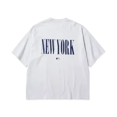 NEW ERA Short Sleeve Oversized Cotton T-Shirt New York Yankees Powered by GORO NAKATSUGAWA (min-nano) "White"