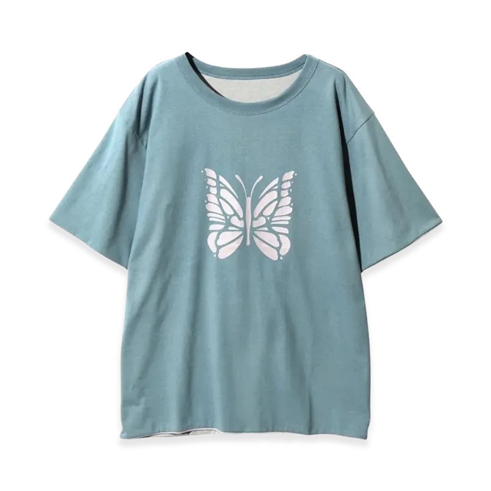 NEEDLES S/S Reversible Cotton Jersey T-shirt "Blue"