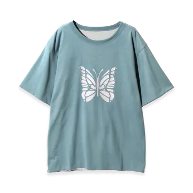 NEEDLES S/S Reversible Cotton Jersey T-shirt "Blue"