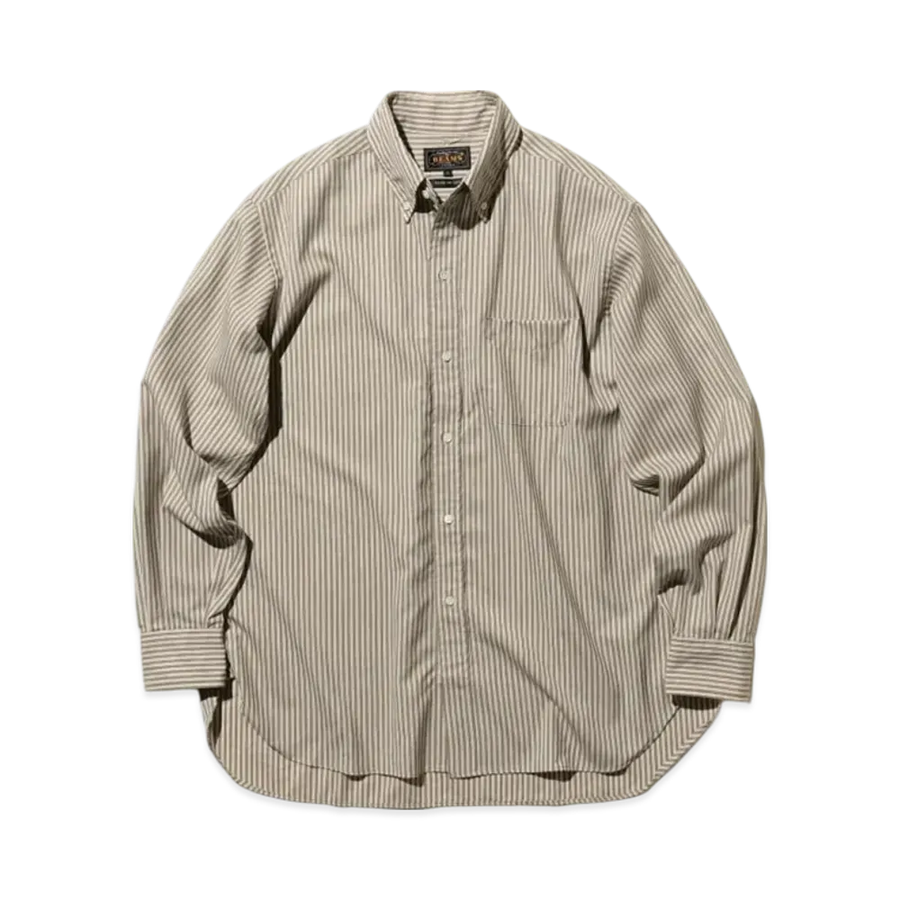 BEAMS B.D. Classic fit Wool Stripe "Brown"