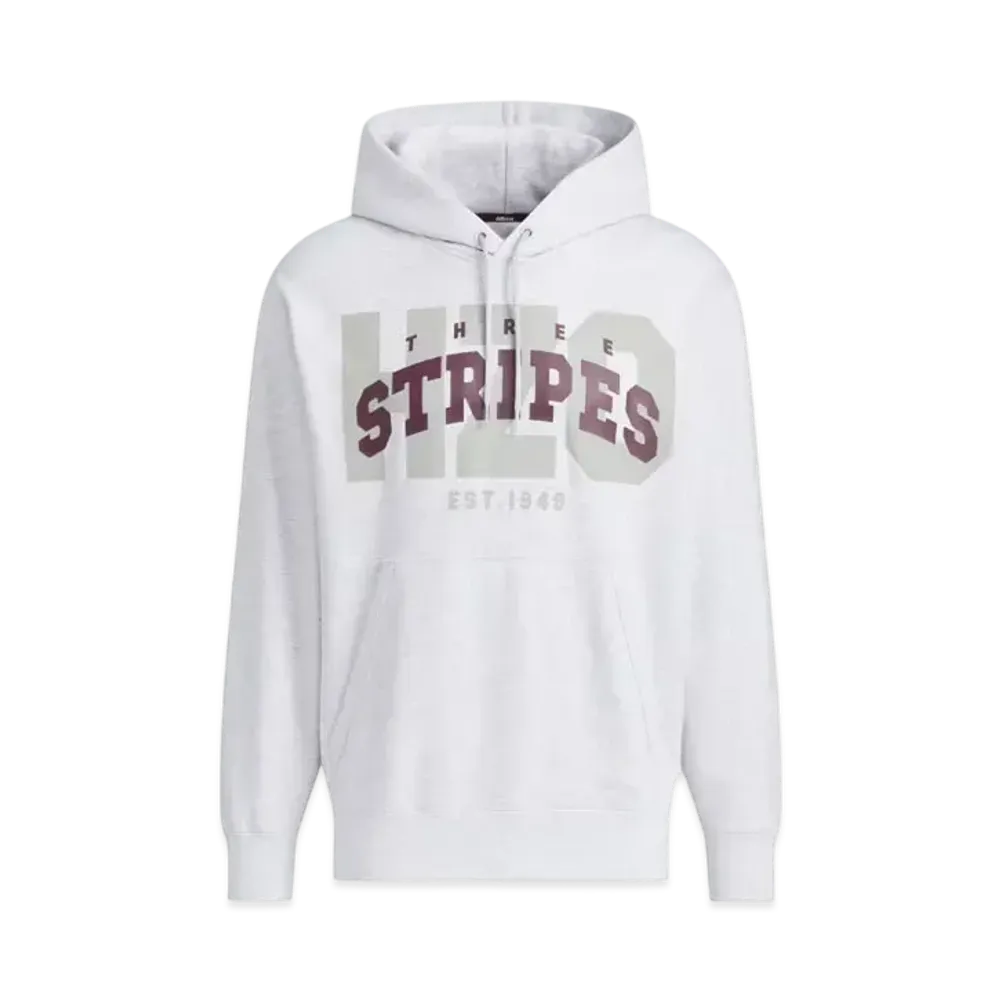 adidas College Loose Fit French Terry Pullover Parka "Light Grey Heather"