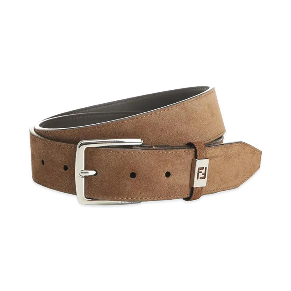 FENDI Suede FF Belt "Brown"