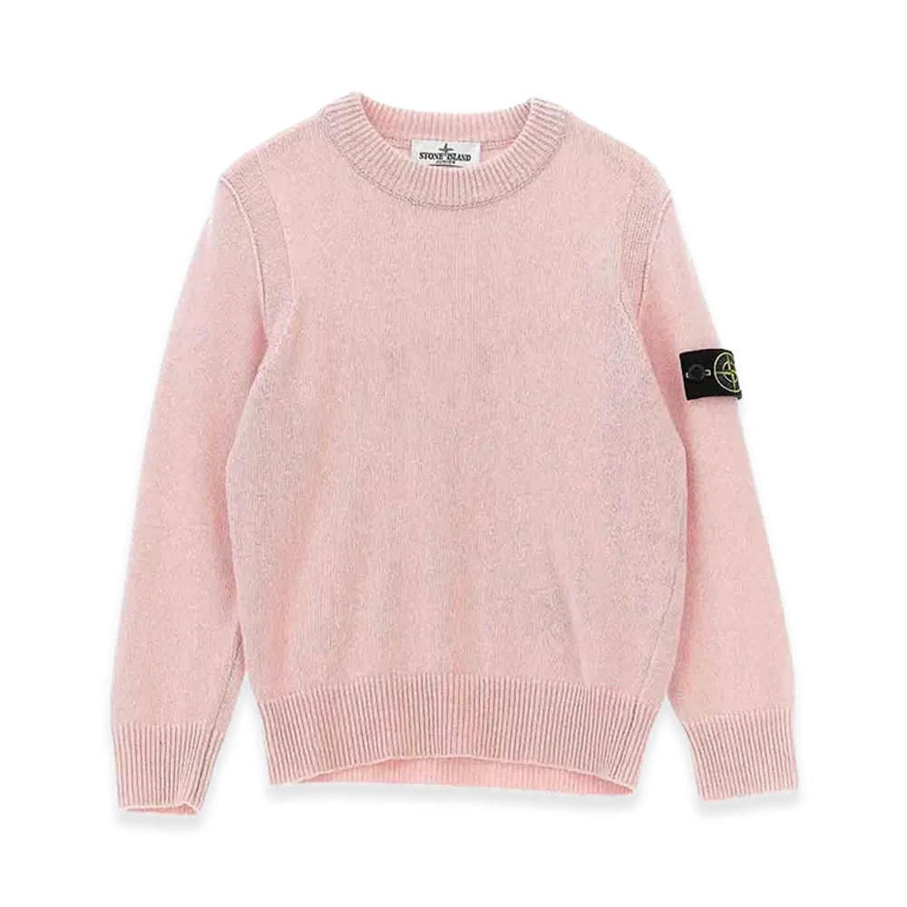 Stone Island Kids Logo Badge Sweater "Pink"