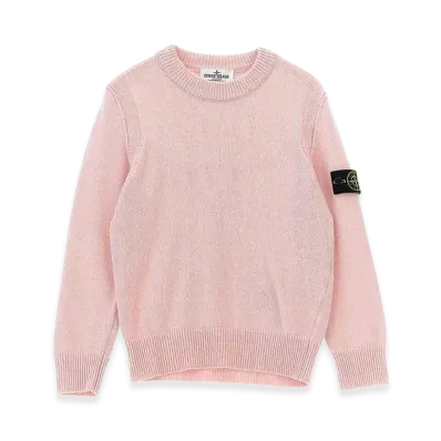 Stone Island Kids Logo Badge Sweater "Pink"