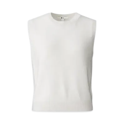 Uniqlo C Women'S Cashmere Crew Neck Short Sweater Sleeveless "Natural"