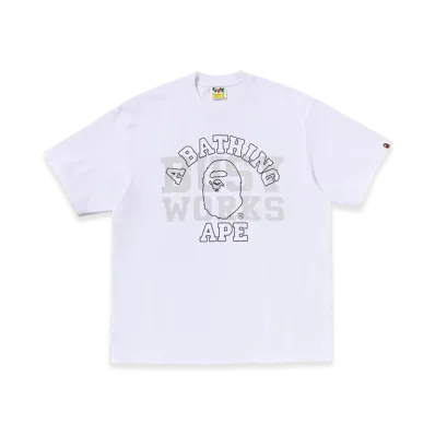 A BATHING APE College Relaxed Fit Tee #1 "White"