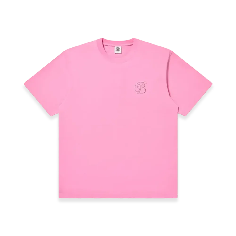BlackEyePatch Rhinestone B Emblem Tee "Pink"