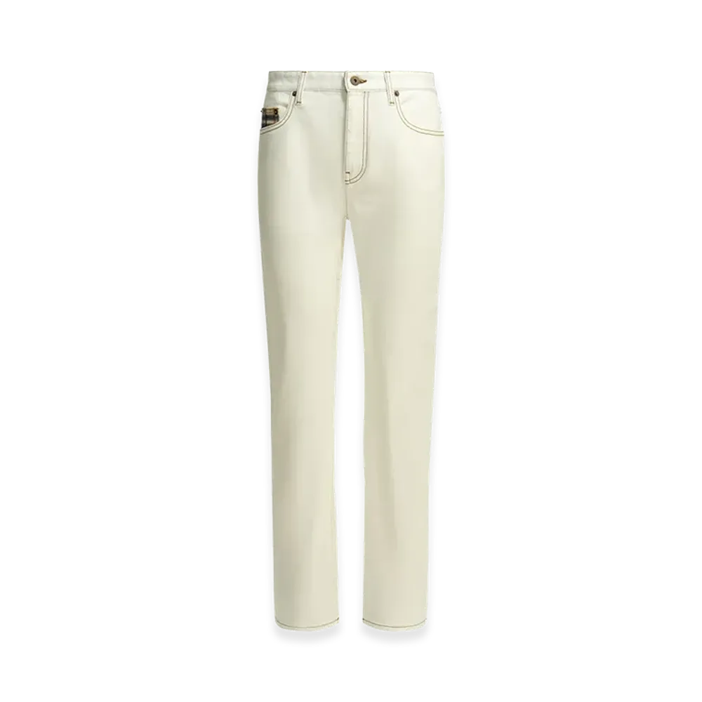 Burberry Women's Dalia Check Straight Leg Jeans "White"