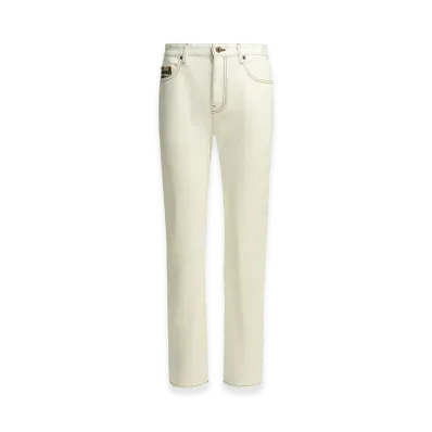 Burberry Women's Dalia Check Straight Leg Jeans "White"