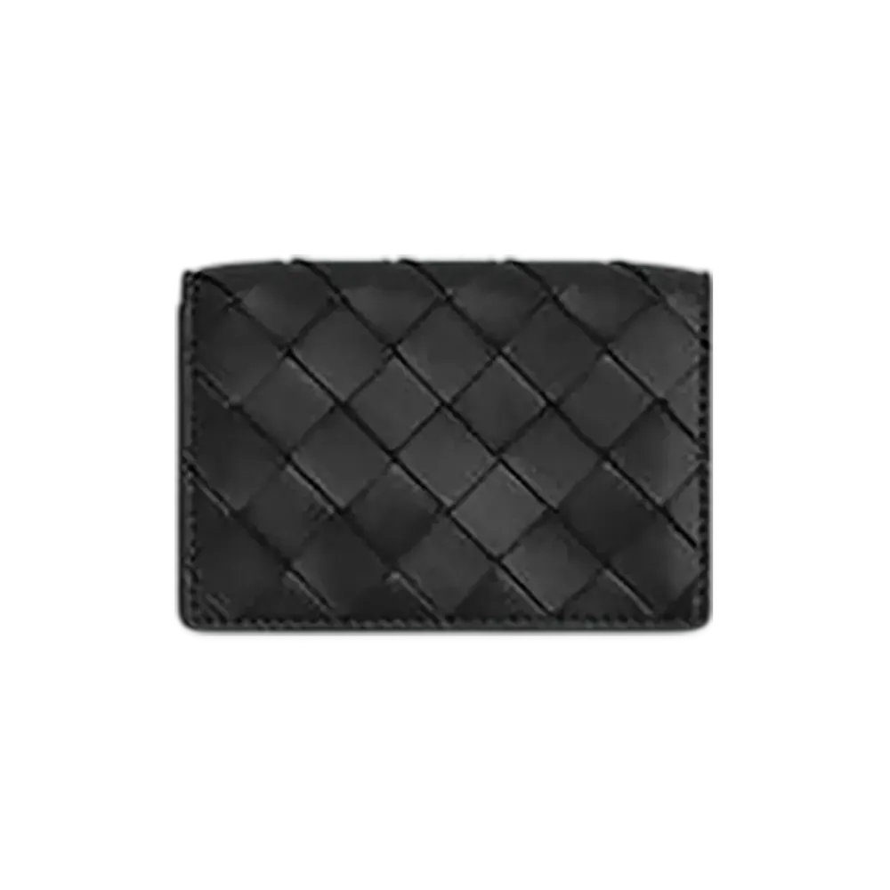 Bottega Veneta Intrecciato Business Card Case "Black"