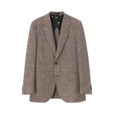 Paul Smith Glen Check Mixed Texture 2B Jacket "Brown"